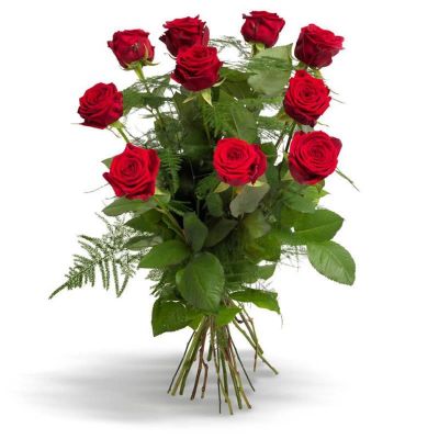 10 Czerwonych Róż 40-60 cm